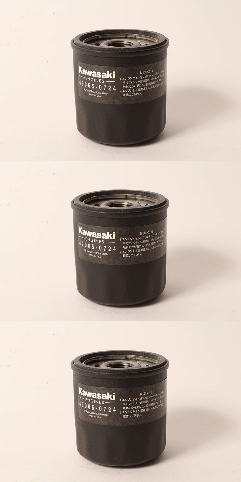 Kawasaki 3 Pack Genuine 49065-0724 49065-7010 AM107423 Oil Filter Made in The USA - Image 3