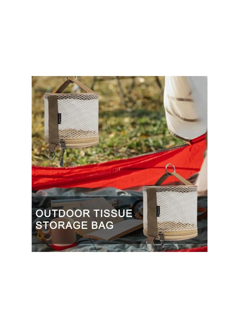 Generic Outdoor Camping Tissue Case Roll Paper Storage Bag With Hook Portable Tissue Holder Tent Hanging Napkin Holder Camping Supplies  - Image 1