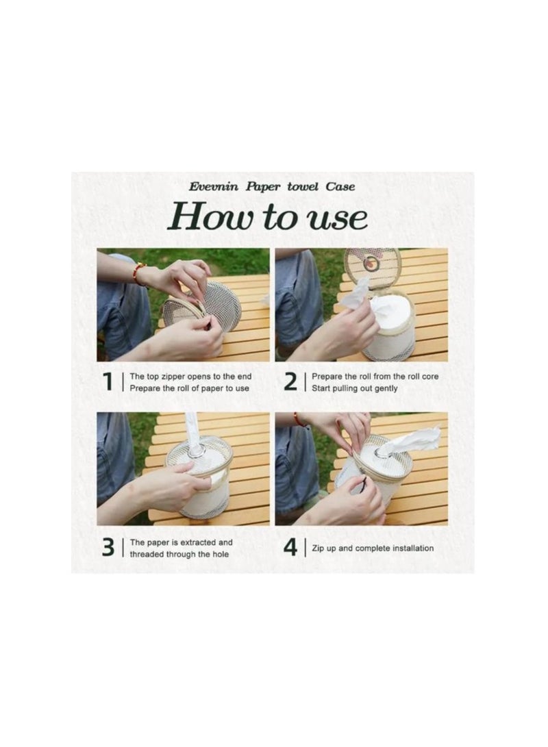 Generic Outdoor Camping Tissue Case Roll Paper Storage Bag With Hook Portable Tissue Holder Tent Hanging Napkin Holder Camping Supplies  - Image 4