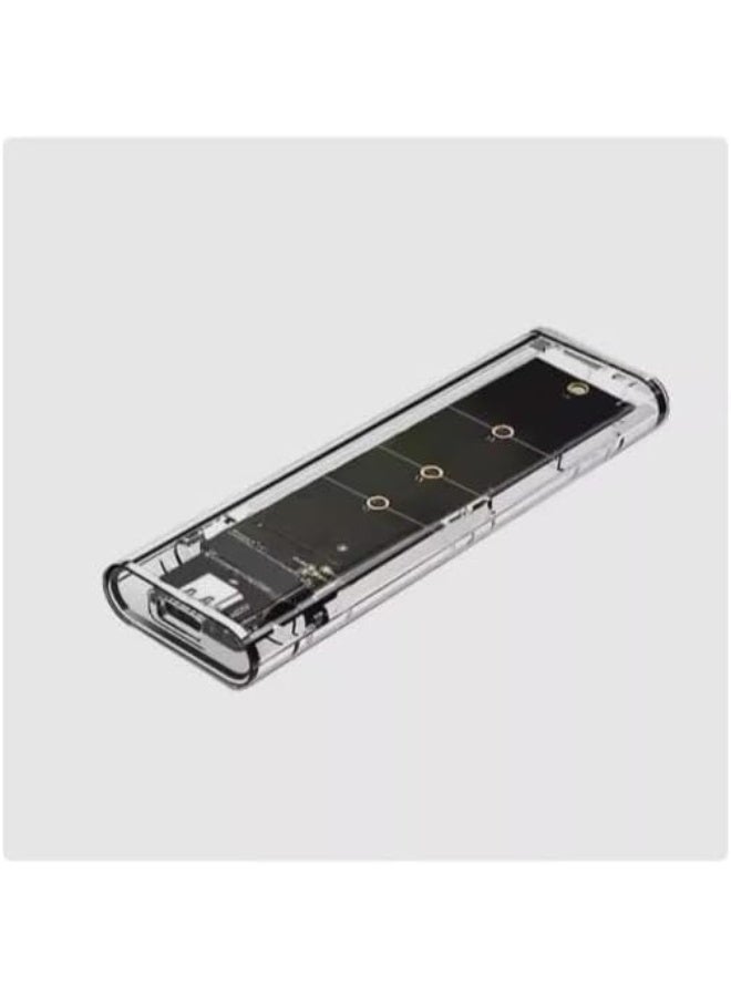 Transparent M.2 SSD Enclosure with Internal 128GB NVMe – Dual Protocol SATA/NVMe NGFF to USB 3.1 High-Speed External Hard Drive Reader - Image 1