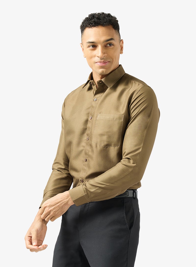 Robert Wood Bio-Wash Solid Cotton Shirt - Image 1