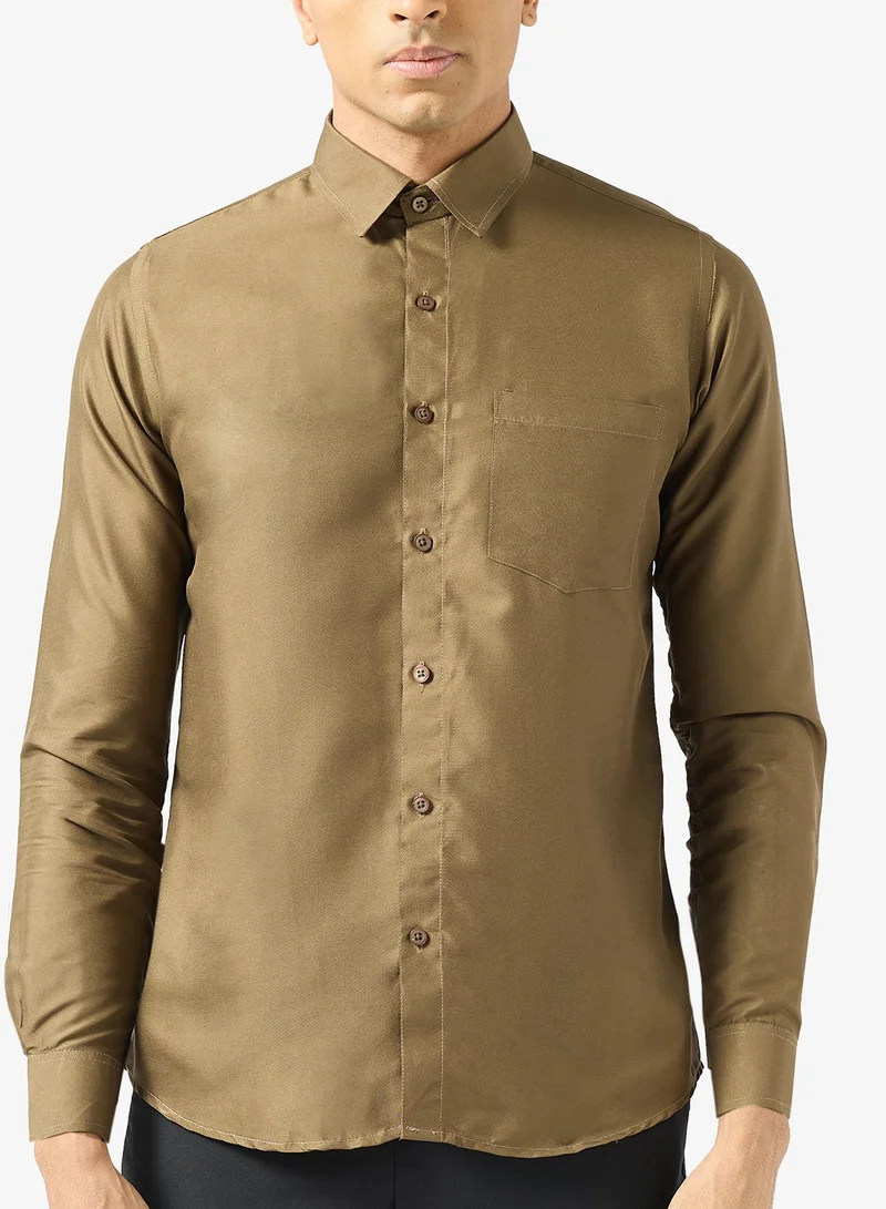 روبرت وود قميص قطني صلب بيو-واش