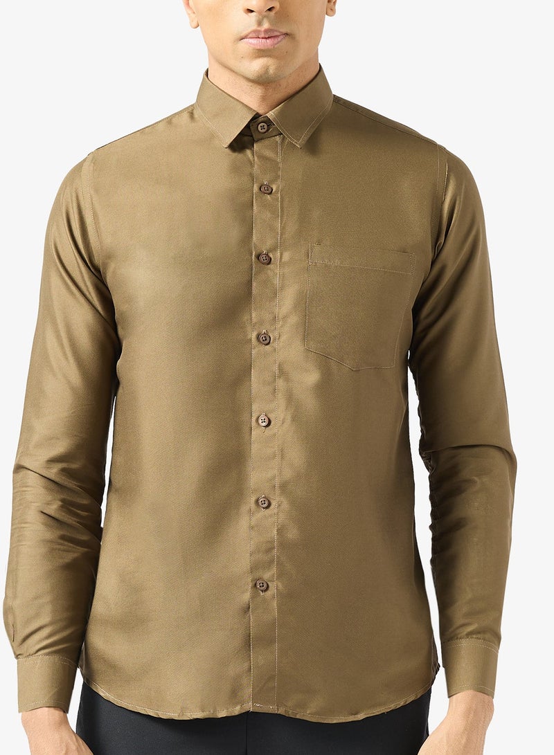 Robert Wood Bio-Wash Solid Cotton Shirt - Image 1