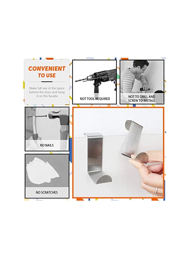 promass 25 Pcs Over The Door Hooks Kit Pink 5 Colors Metal Reversible Hooks Double Side Z Shaped Hanging Hooks for Kitchen, Bathroom, Bedroom, Cabinet (Pink Blue Yellow Green Sliver) - Image 5