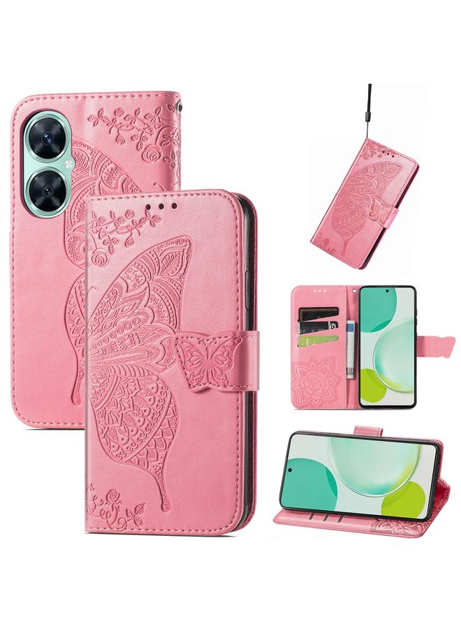 S-TOP Case For Huawei nova 11i / Enjoy 60 Pro Butterfly Love Flower Embossed Flip Leather Phone Case - Image 1