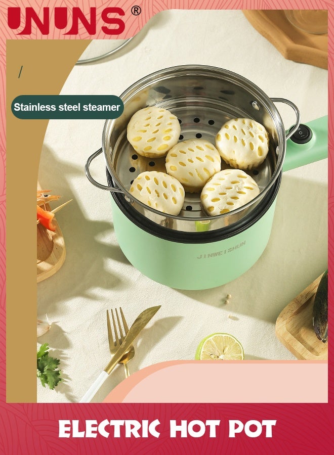 UNUNS Electric Hot Pot,Ramen Cooker With Steamer,Non-Stick Frying Pan,Electric Pot For Pasta,BPA Free,Electric Cooker With Ddinnerware,Over-Heating And Boil Dry Protection,Green - Image 5