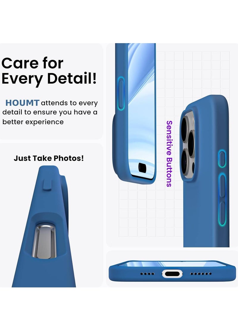 iPhone 16 Pro Blue Liquid Silicone Gel Case - Shockproof TPU Protection - Image 5