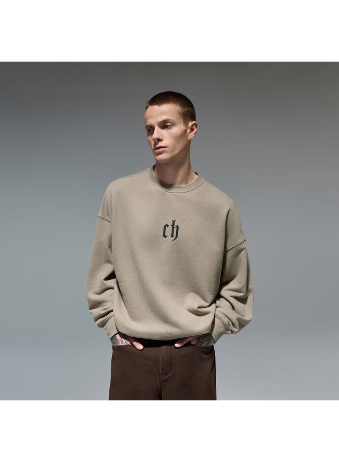 Chinism Men's Sweatshirt Spring And Autumn Classic Simple Couple Heavyweight American Style Long Sleeve Casual Crewneck Pullover Hoodie - Image 2