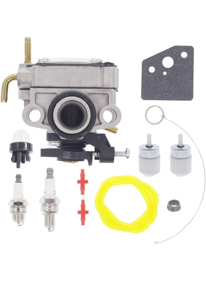 Hutdkte Hutdkte 753-08323 Carburetor + AC04122 Fuel Line Kit for Troy-Bilt TB6044XP TB685EC TB635EC MTD AC8 TEC 41CDZ47C799 with 753-08319 Primer Bulb Fuel Line Kit  - Image 1