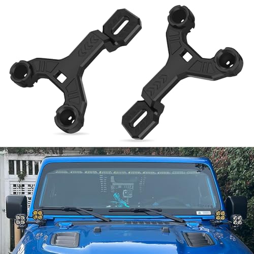 ADTOPI Dual A-Pillar Mount, Cowl Light Mount Dual A-Pillar Hood Bracket for LED Work Driving Light Pods Comaptible with Jeep Wrangler JL/JLU and Gladiator JT 2018-2025, 2PCS - Image 1