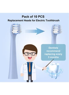CILGEWH Replacement Toothbrush Heads 10 Pack Compatible with Colgate Hum Connected Smart Battery Electric Toothbrush Head, Blue  - Image 5