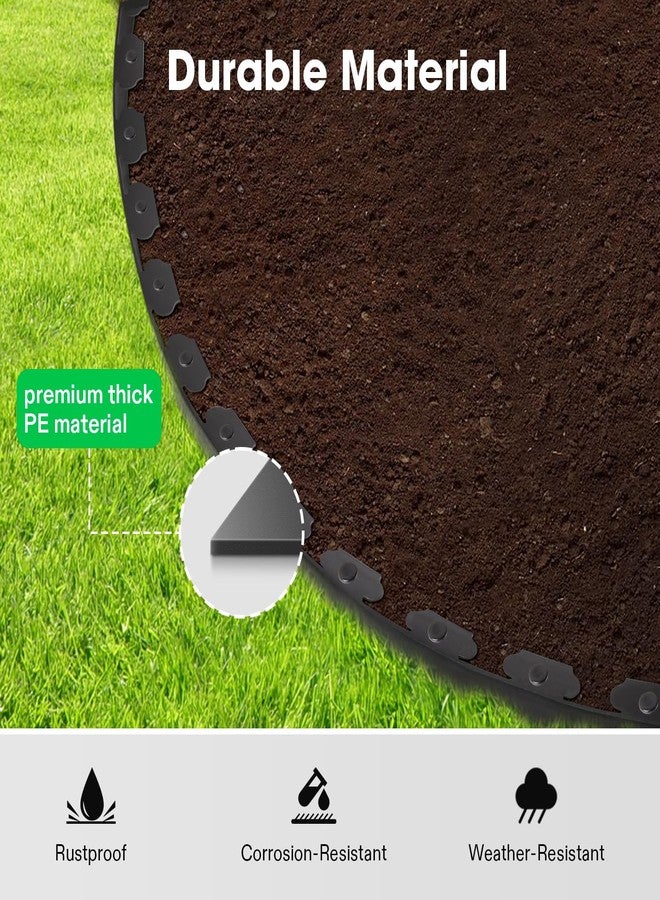VIVOSUN Landscape Edging Kit 33ft Long 2in High, No-Dig Plastic Garden Border Edging with 30 Anchoring Spikes & Scissors, Black - Image 2