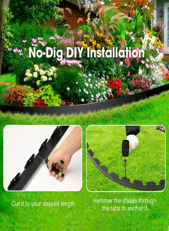VIVOSUN Landscape Edging Kit 33ft Long 2in High, No-Dig Plastic Garden Border Edging with 30 Anchoring Spikes & Scissors, Black - Image 4