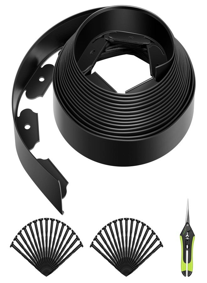 VIVOSUN Landscape Edging Kit 33ft Long 2in High, No-Dig Plastic Garden Border Edging with 30 Anchoring Spikes & Scissors, Black - Image 1