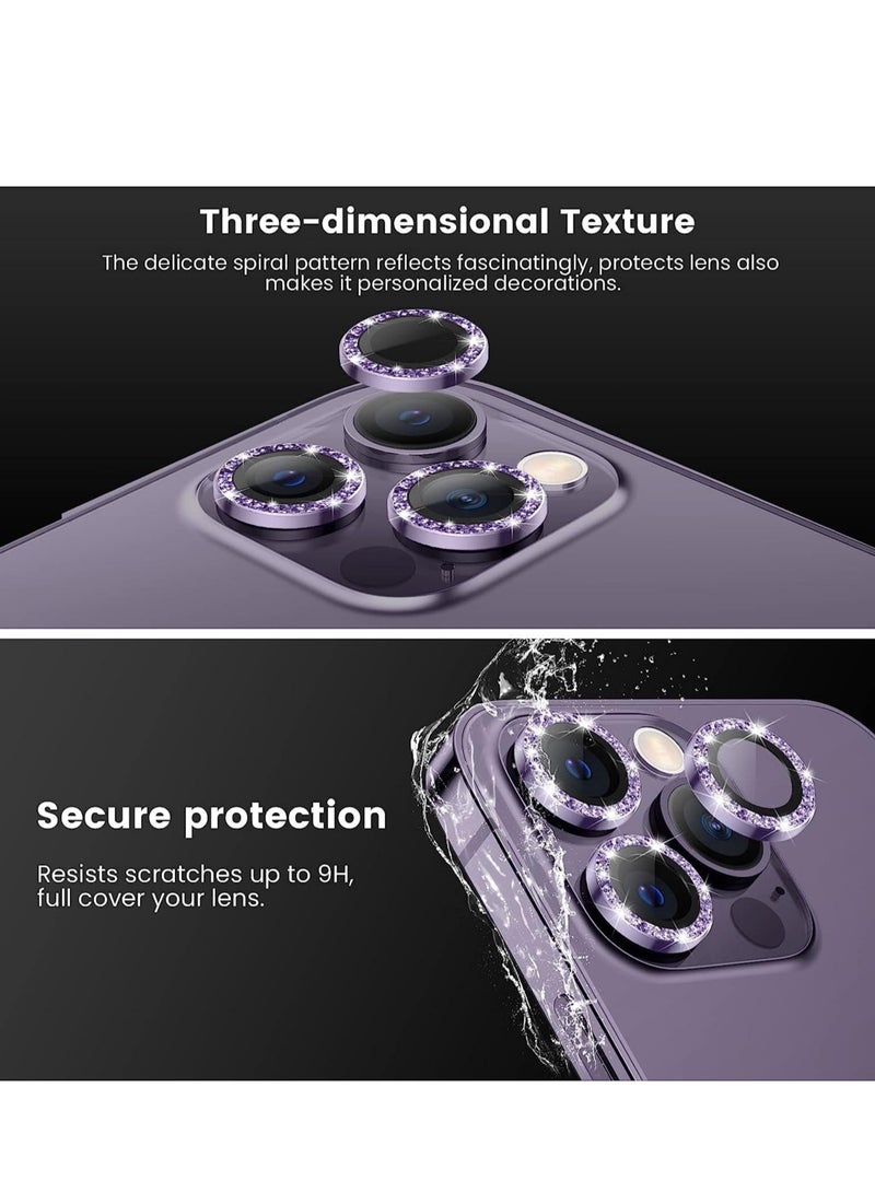 for iPhone 14 Pro / 14 Pro Max Camera Lens Protector, 9H Tempered Glass Camera Cover Screen Protector Metal Individual Ring Protector for iPhone 14 Pro and iPhone 14 Pro Max (Purple - Image 4