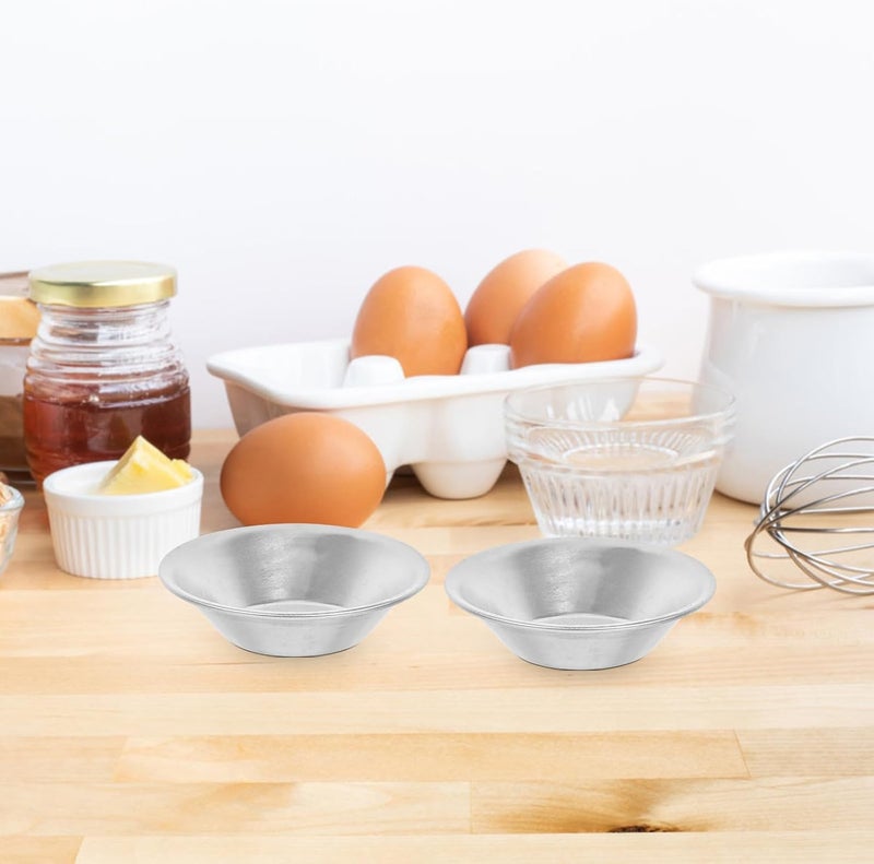 10pcs Aluminum Alloy Egg Tart Molds Small Tartlet Pudding Cup Baking Pan Set for Home Dessert and Steaming Use - Image 5