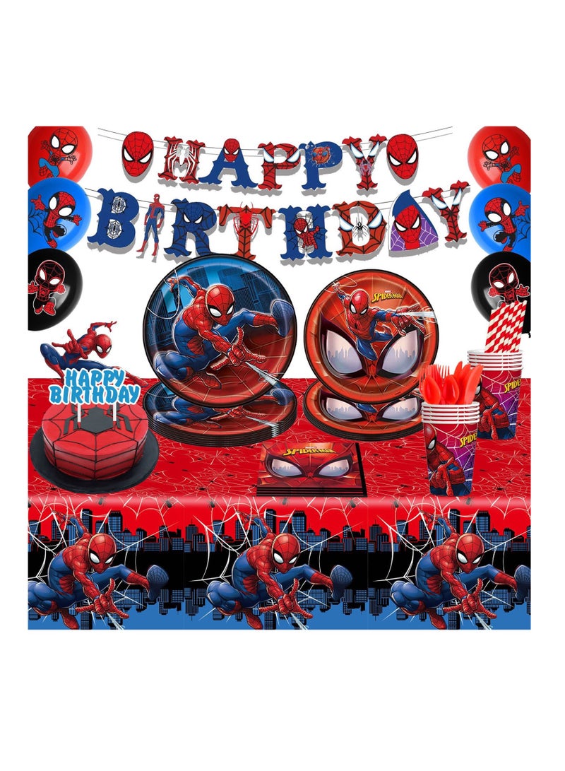 New superhero birthday paper tray paper cup paper towel ballon banner tableware set - Image 1