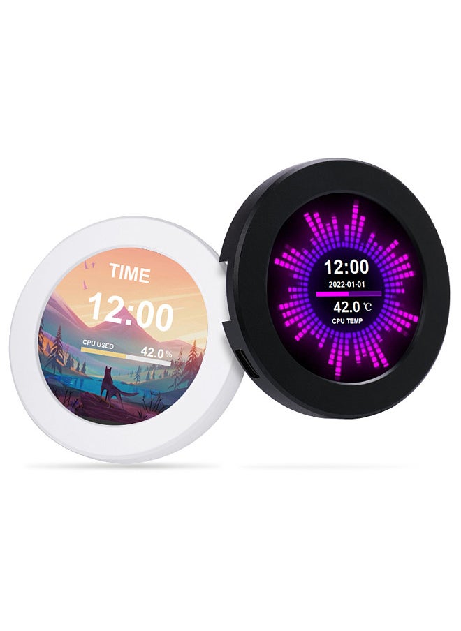 Portable 2.1in IPS Water-Cooled Secondary Screen Comapct Round LCD Display Computers Host CPU GPU Temperature Monitoring Screen