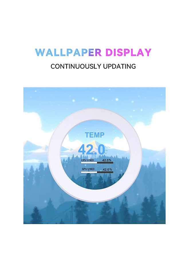 Generic Portable 2.1in IPS Water-Cooled Secondary Screen Comapct Round LCD Display Computers Host CPU GPU Temperature Monitoring Screen  - Image 4