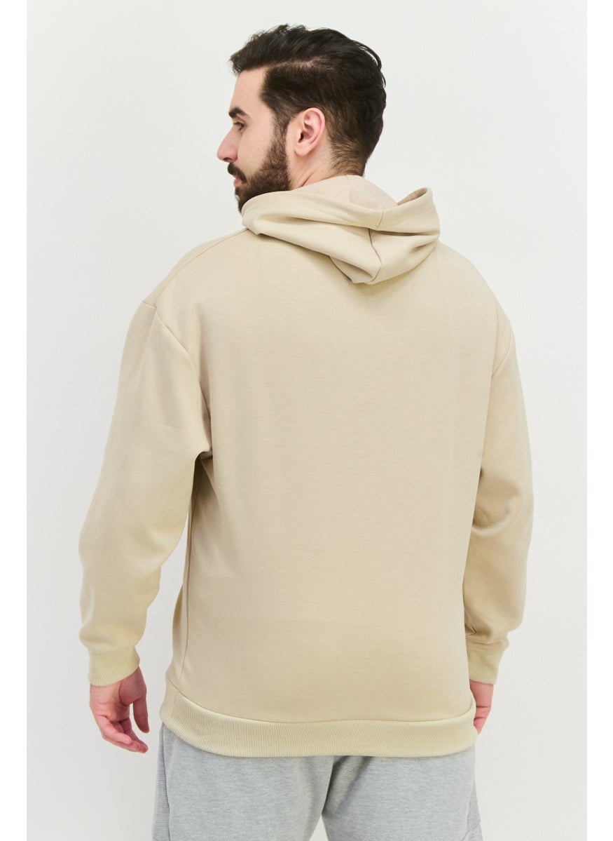 RBX Men Sportswear Fit Long Sleeve Outdoor Hoodie, Beige  - Image 3