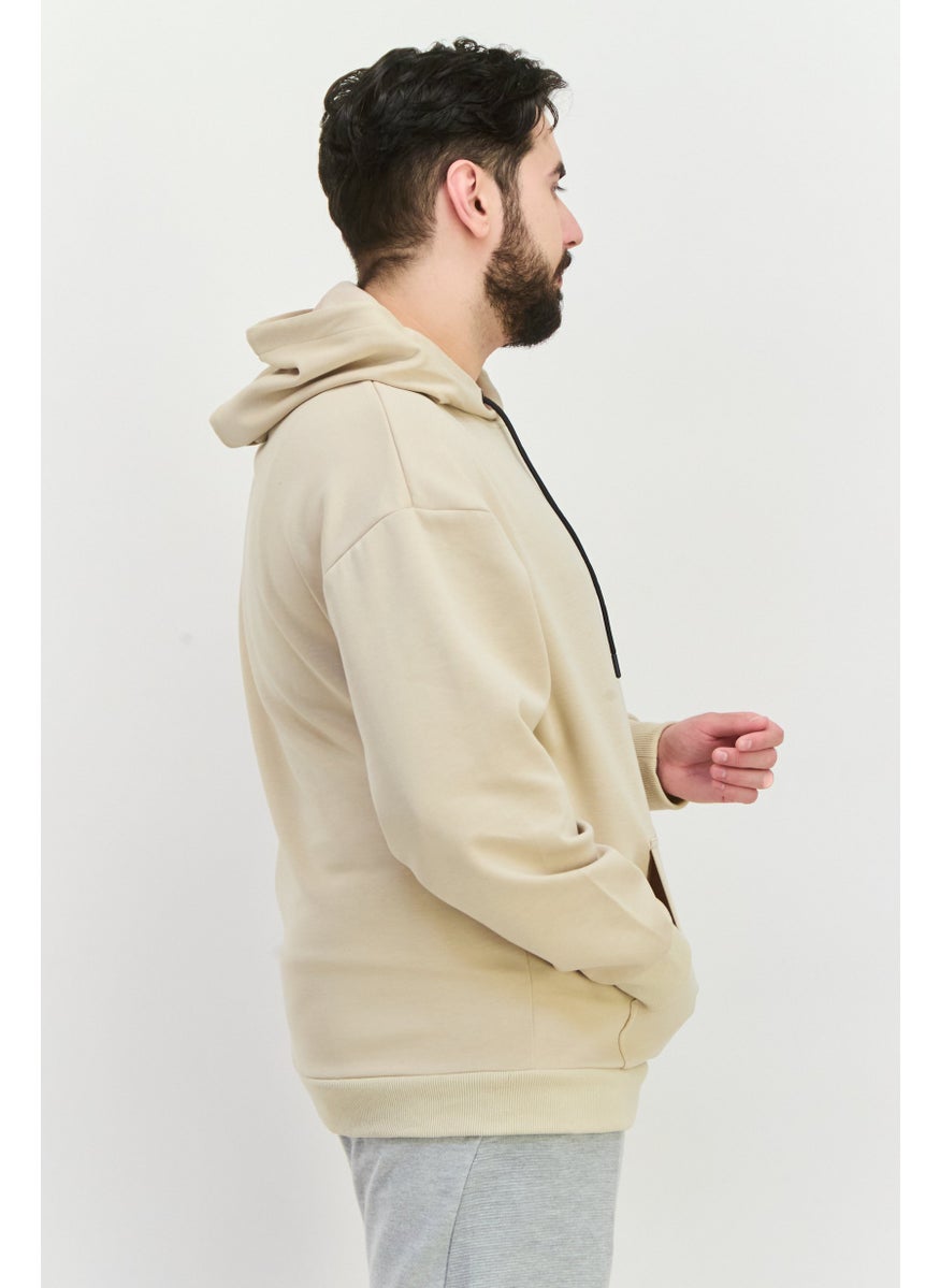 RBX Men Sportswear Fit Long Sleeve Outdoor Hoodie, Beige  - Image 2