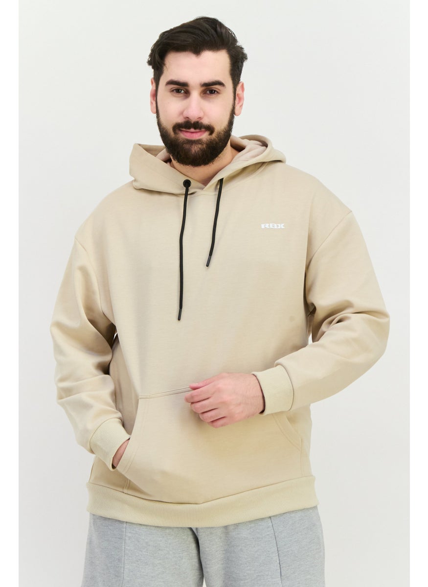 RBX Men Sportswear Fit Long Sleeve Outdoor Hoodie, Beige  - Image 1