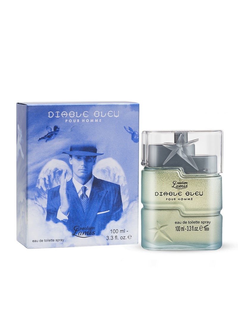 Creation Lamis Diable Bleu Eau de Toilette For Men 100ml and Creation Lamis Deluxe Dark Leather Eau de Toilette Unisex 100ml (Combo Pack)  - Image 2