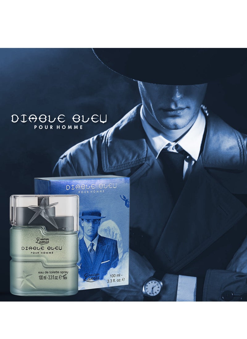 Creation Lamis Diable Bleu Eau de Toilette For Men 100ml and Creation Lamis Deluxe Dark Leather Eau de Toilette Unisex 100ml (Combo Pack)  - Image 5