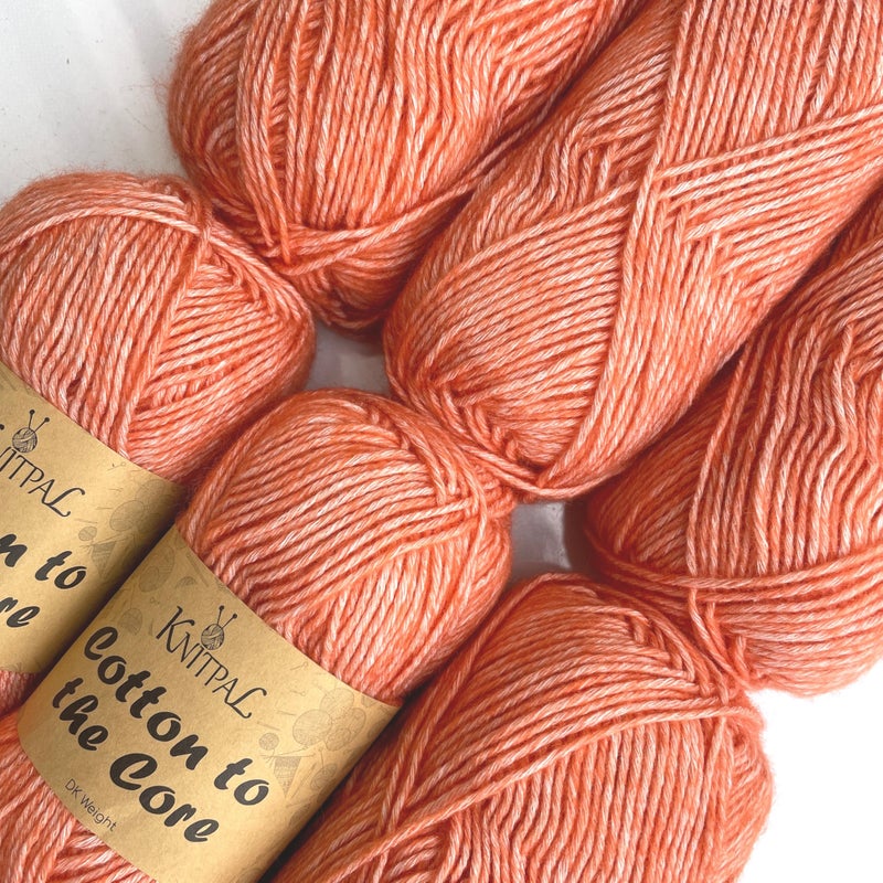 Cotton to The Core Cotton Yarn for Crocheting 6 Skeins 852Yds300G Free Patterns  Soft Baby Yarn for Knitting  3 DK Light Worsted Weight  Pumpkin Orange