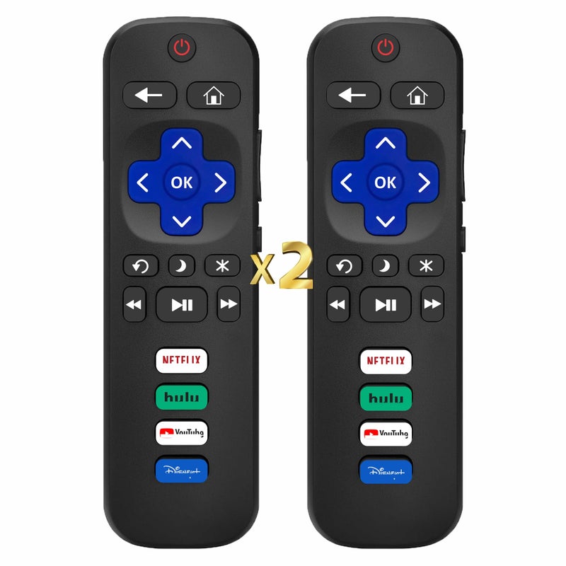 B BraiNice Compatible with Roku TV Remote Control Replacement, (Pack of 2), TCL Roku, Hisense, Sharp, Onn Roko, Element, RCA Roko Smart TV Series (No Voice, Not for RokuStick/Box). 1 Year Warranty - Image 1