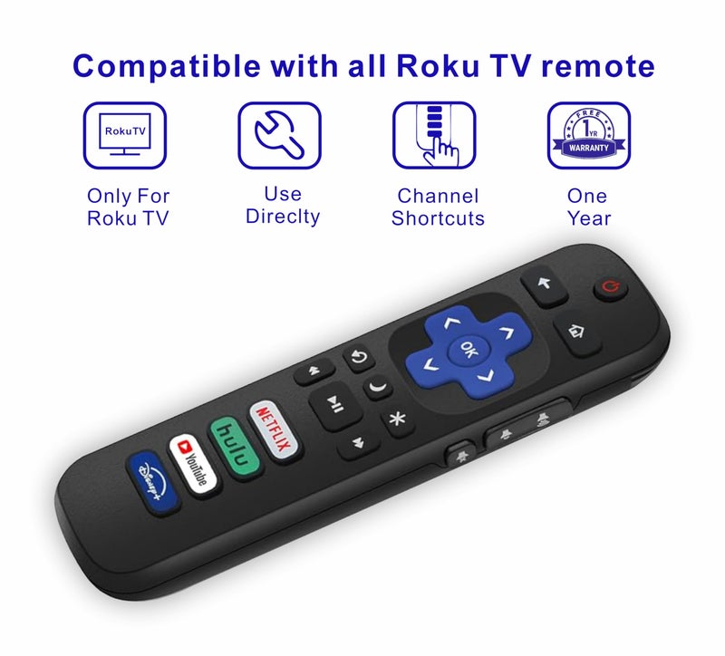 B BraiNice Compatible with Roku TV Remote Control Replacement, (Pack of 2), TCL Roku, Hisense, Sharp, Onn Roko, Element, RCA Roko Smart TV Series (No Voice, Not for RokuStick/Box). 1 Year Warranty - Image 3