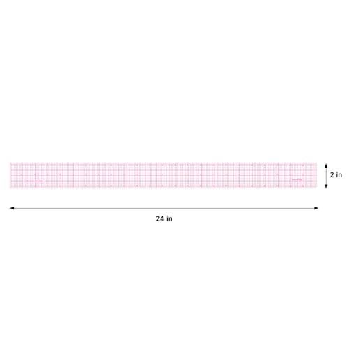 KEARING Clear Graph Fashion Design Ruler, Sandwich Line, 2 x 24, Transparent Pattern Grading Dressmaking Ruler for Sewing Quilting Design - Image 2