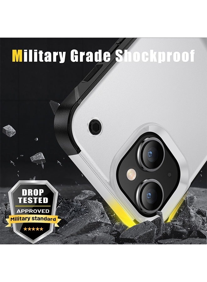 2 in 1 Kickstand Case for iPhone 13/14, Dustproof Design Anti Yellow Anti Scratch Hard Back Cover Slim and lightweight Protective Shell (Black+White) - Image 3