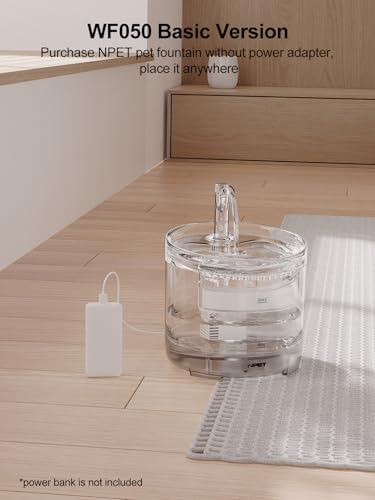 NPET Cat Water Fountain WF050TP 1.5L Automatic Pet Drinking Fountain with Replacement Faucet Kit（No Adapter - Image 2