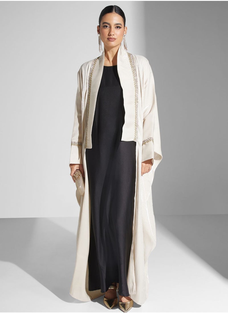 hayas closet - Embellished Cape Sleeve Abaya - Image 1