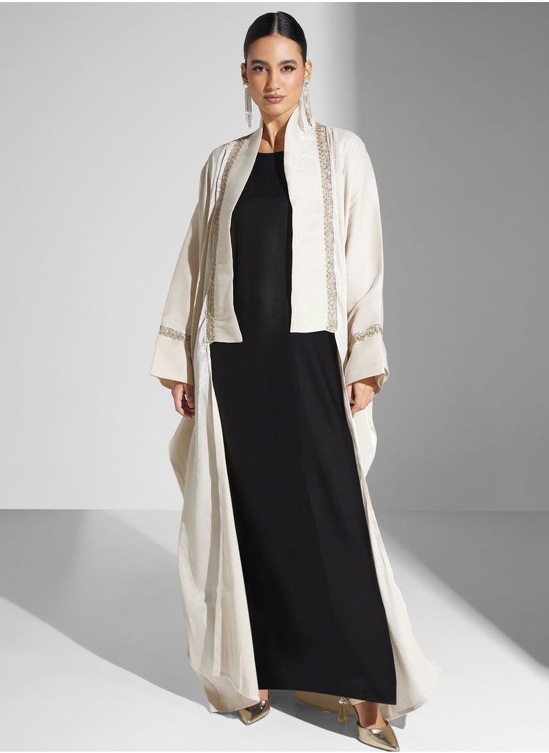 hayas closet - Embellished Cape Sleeve Abaya - Image 1