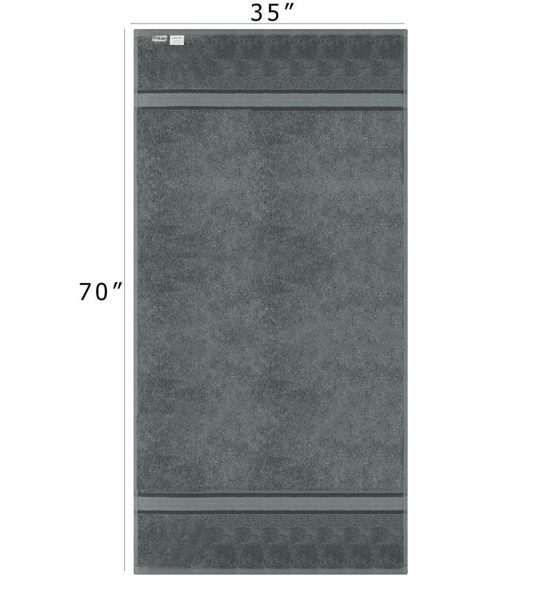 COTTON CRAFT Ultra Soft Bath Sheets - 2 Pack - 35 x 70 - Absorbent Quick Dry Everyday Luxury Hotel Bathroom Spa Gym Shower Beach Pool Travel Dorm -100% Ringspun Cotton - 580 GSM - Easy Care - Charcoal - Image 2