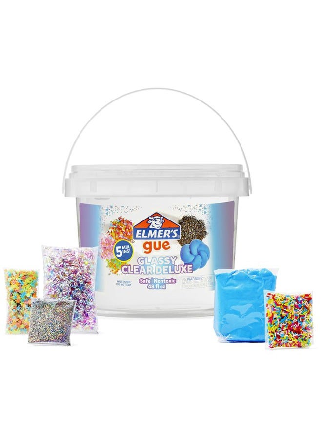 ELMER'S مجموعة غوي الجاهزة تتضمن 5 مجموعات من إضافات السلايم، دلو 3 رطل، شفاف لامع - Image 1
