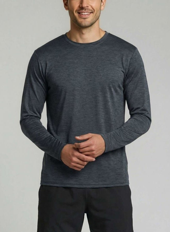 REALESSENTIALS 4 Pack: Men's Dry-Fit Moisture Wicking Performance Long Sleeve T-Shirt, UV Sun Protection Outdoor Active Top, Set B, XL - Image 3