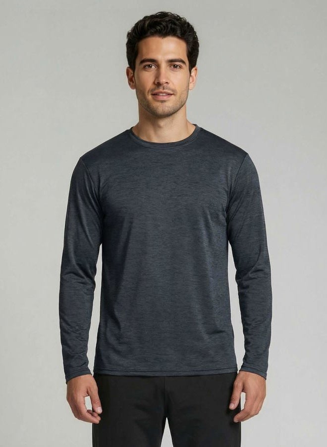 REALESSENTIALS 4 Pack: Men's Dry-Fit Moisture Wicking Performance Long Sleeve T-Shirt, UV Sun Protection Outdoor Active Top, Set B, XL - Image 2