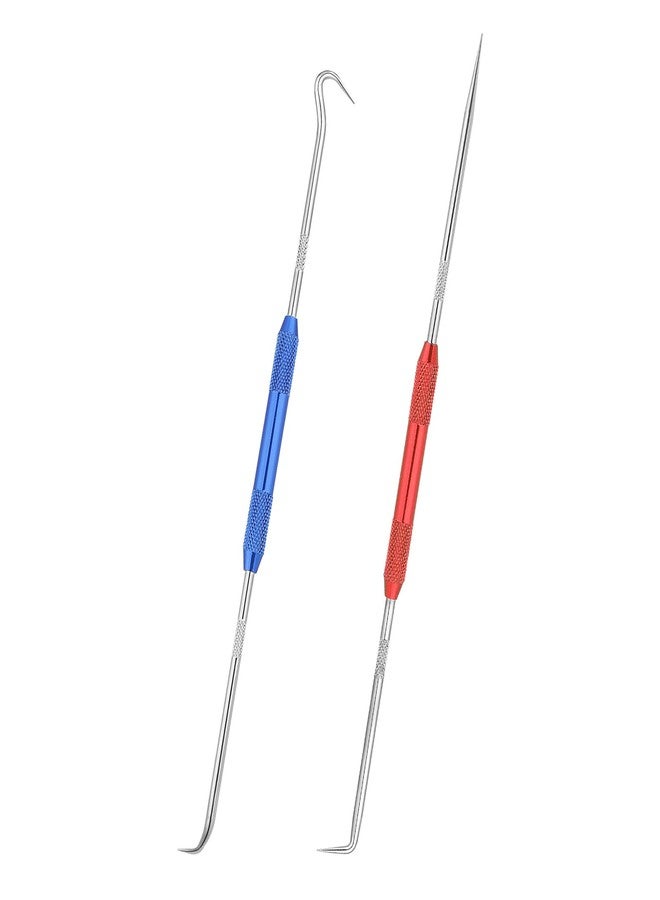 salbsever 2 Pcs Metal Scribe Tool Double Pointed Scriber Hook and Pick Set Mechanic Pick Set Metal Scribe for Welding Marking Pen 45 Degree 90 Degree Scriber Marking Tools for Machinists 8.3 Inch Long - Image 1