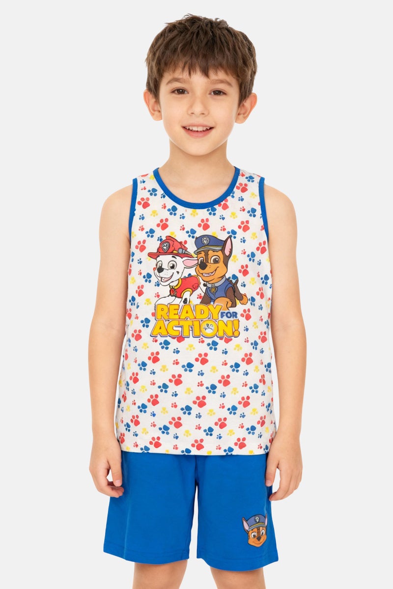 nickelodeon Kids Boy 2 Pieces Paw Patrol Top And Shorts Pajama Set, Multicolor - Image 1