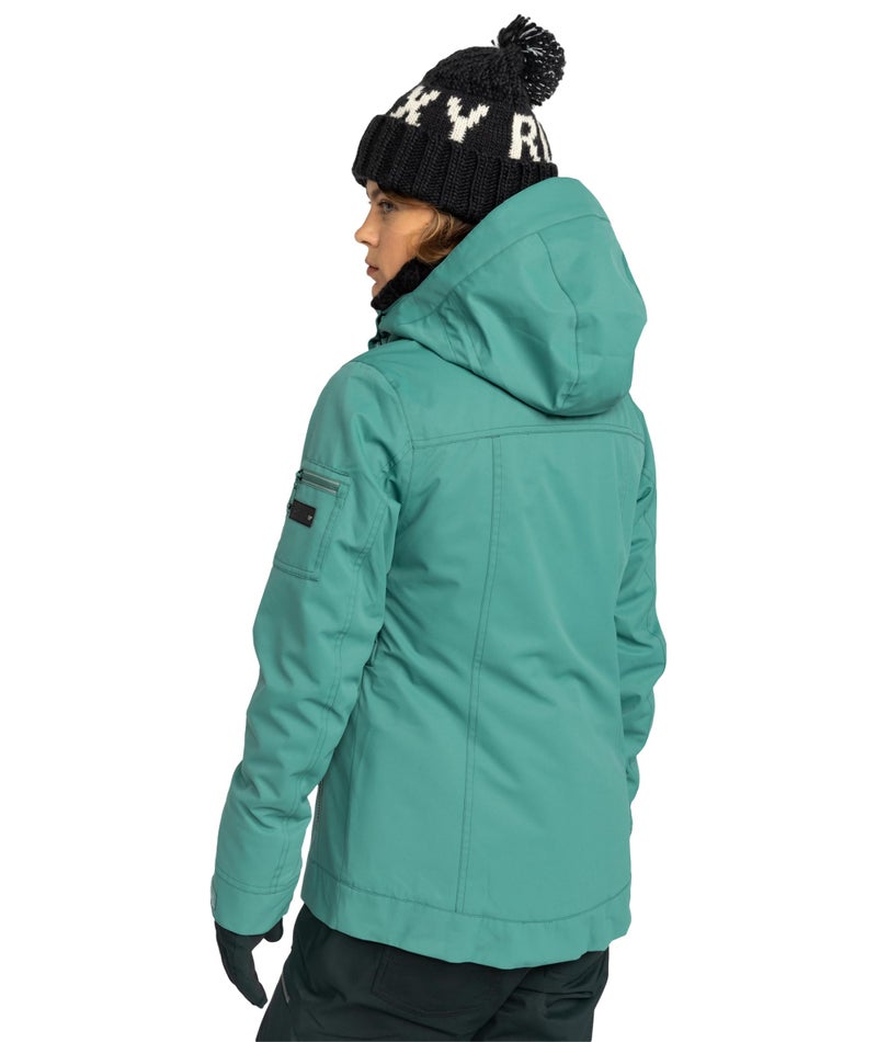 Roxy Women's Meade Snow Jacket – 10K Waterproof, PFAS-Free, Recycled Materials, Insulated, Sea Pine, Medium - Image 5