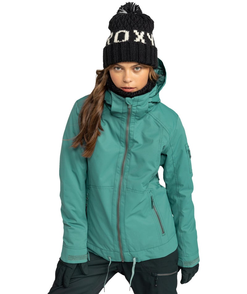 Roxy Women's Meade Snow Jacket – 10K Waterproof, PFAS-Free, Recycled Materials, Insulated, Sea Pine, Medium - Image 1