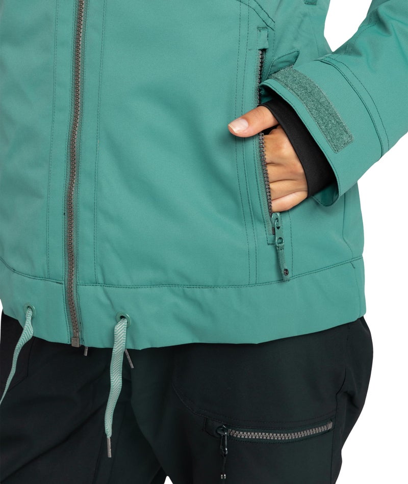Roxy Women's Meade Snow Jacket – 10K Waterproof, PFAS-Free, Recycled Materials, Insulated, Sea Pine, Medium - Image 2