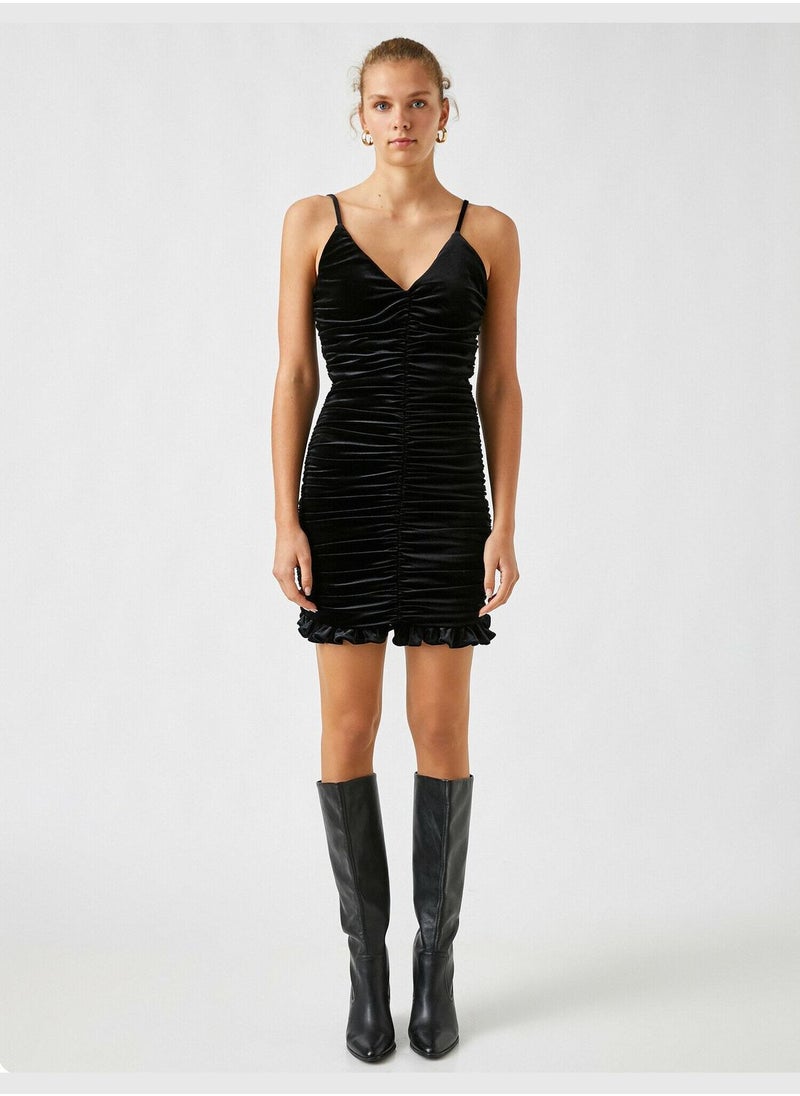 KOTON Thin Stripe Draped Dress  - Image 3
