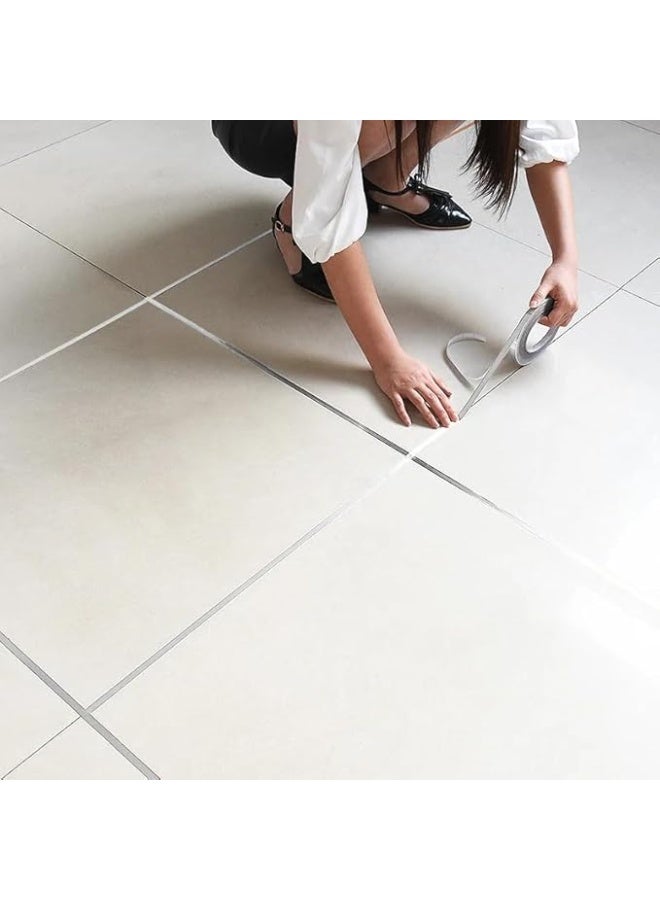 20-meter self-adhesive decorative tape for floor, wall, and ceiling dividers silver - Image 1