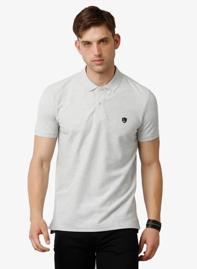 FERVORO Men Plain White Cotton Polo