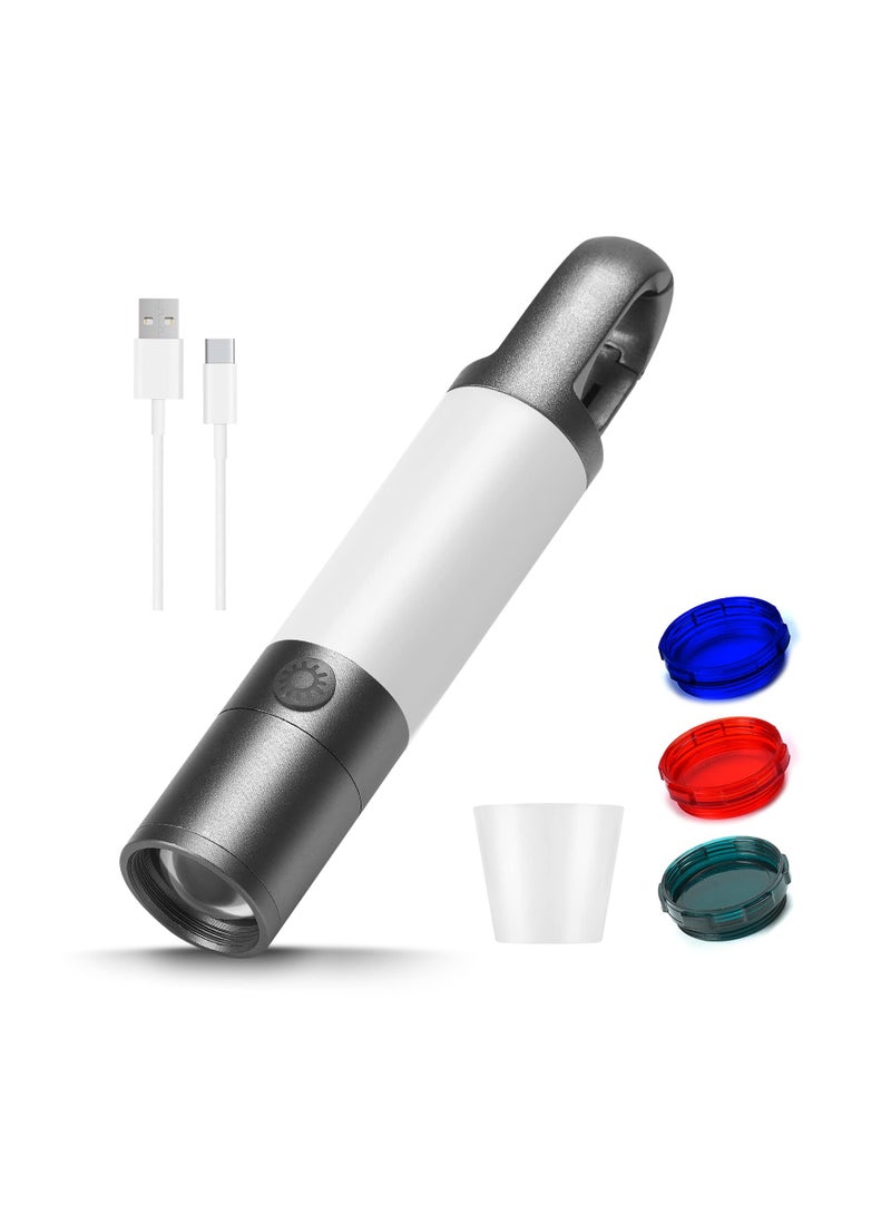 LED Flashlight, 1000 High Lumens Flashlights with USB Rechargeable Battery, 8 Modes Zoomable Flash Light with Sidelight and Magnetic, Waterproof Portable Flashlight Camping Accessories - Image 1