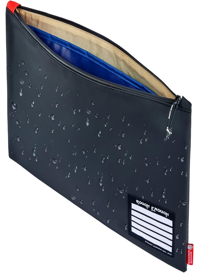 RE ROUGH ENOUGH Rough Enough Important Document Organizer Holder Bag File Folder Zipper Pouch with 2 Pocket for A4 Paper Notebook Travel Business Office Home Water Resistant - Image 1